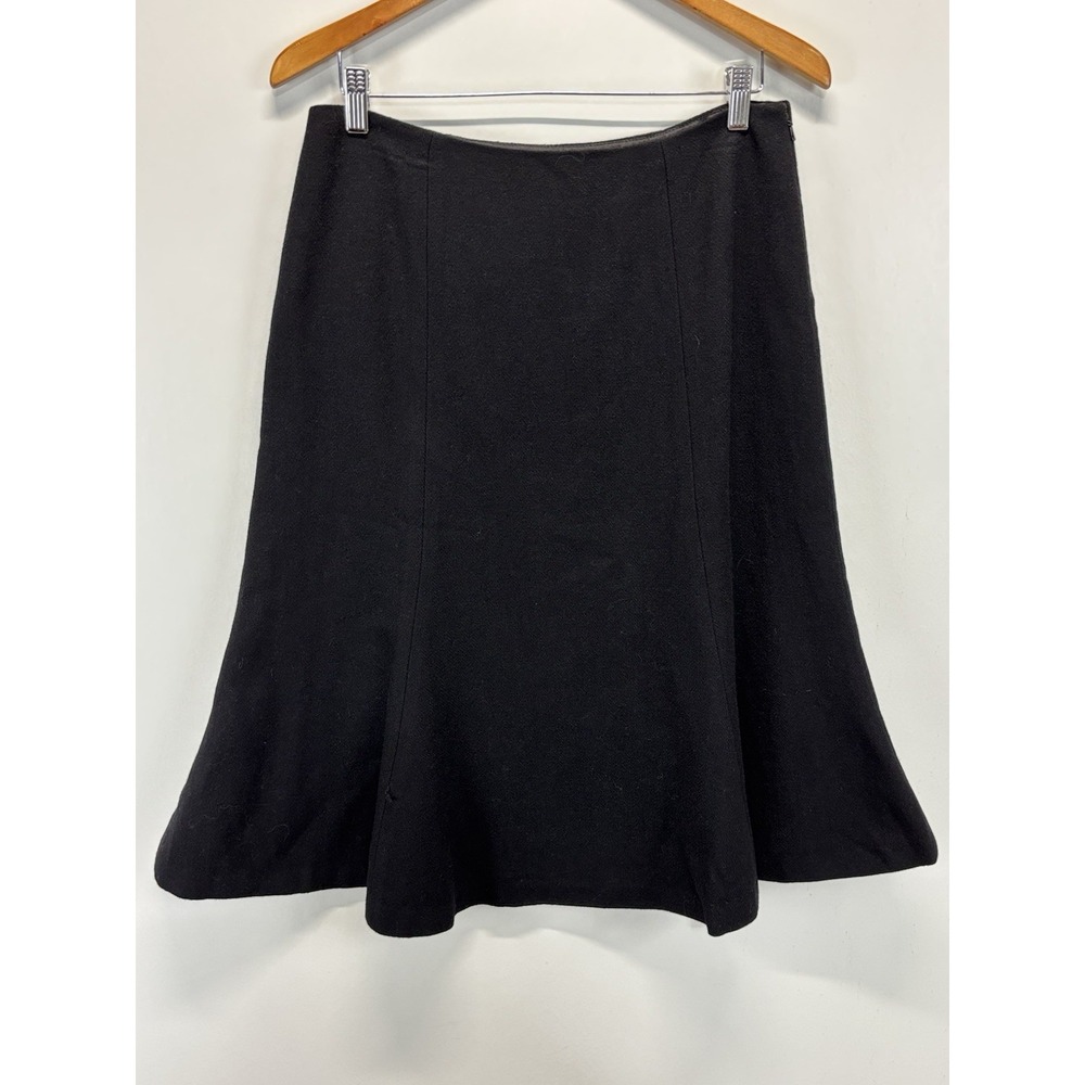 Chaps Wool Blend Skirt Sz 8 Black Aline Lined Academia Old $ Career